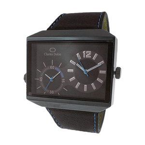 Charles Delon Casual Style Black/Blue/Silver Watch